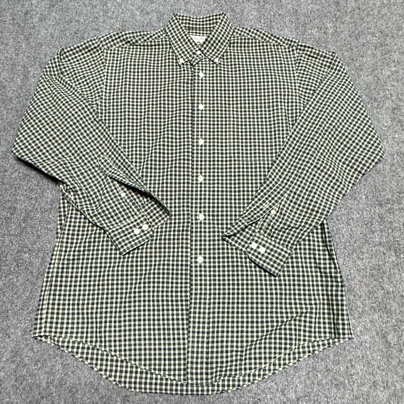 Brooks Brothers VINTAGE Brooks Brothers Shirt Mens M Green Plaid Long Sleeve Button-Up Pocket USA Size 40R - 3 Thumbnail