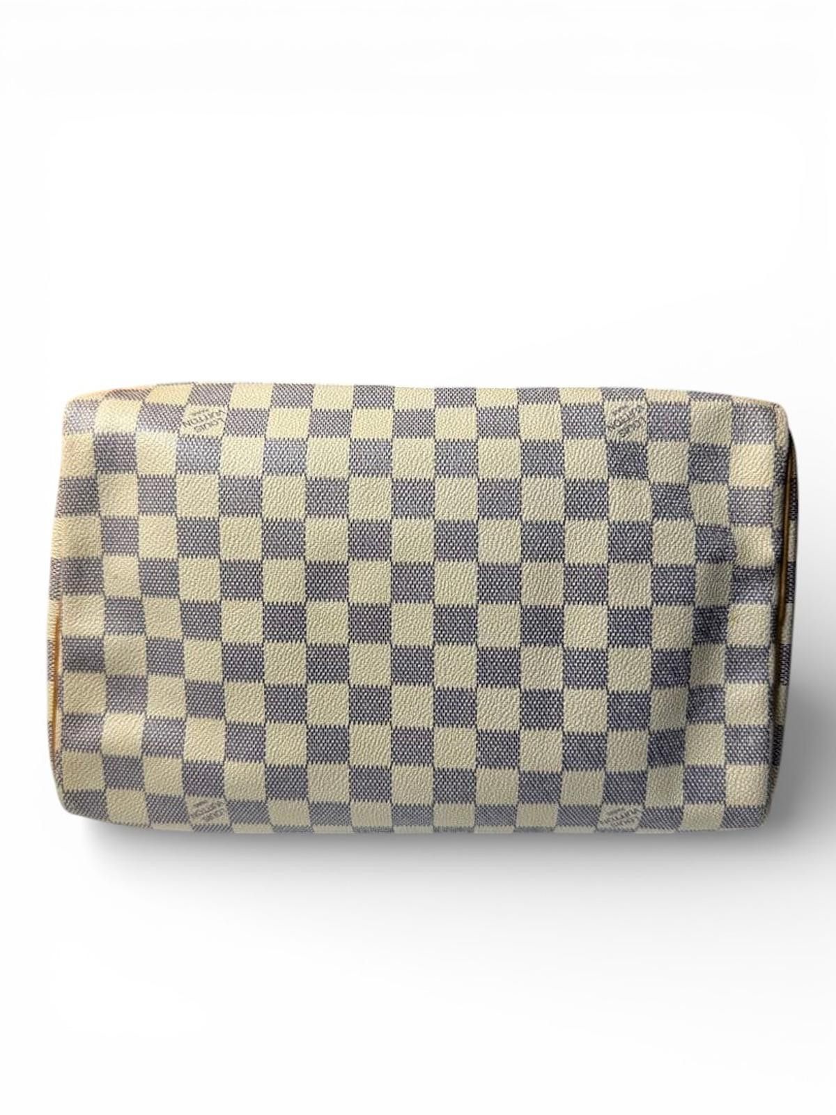Louis Vuitton Louis Vuitton - Damier Azur Canvas Speedy 30 Satchel Bag Size ONE SIZE - 9 Thumbnail