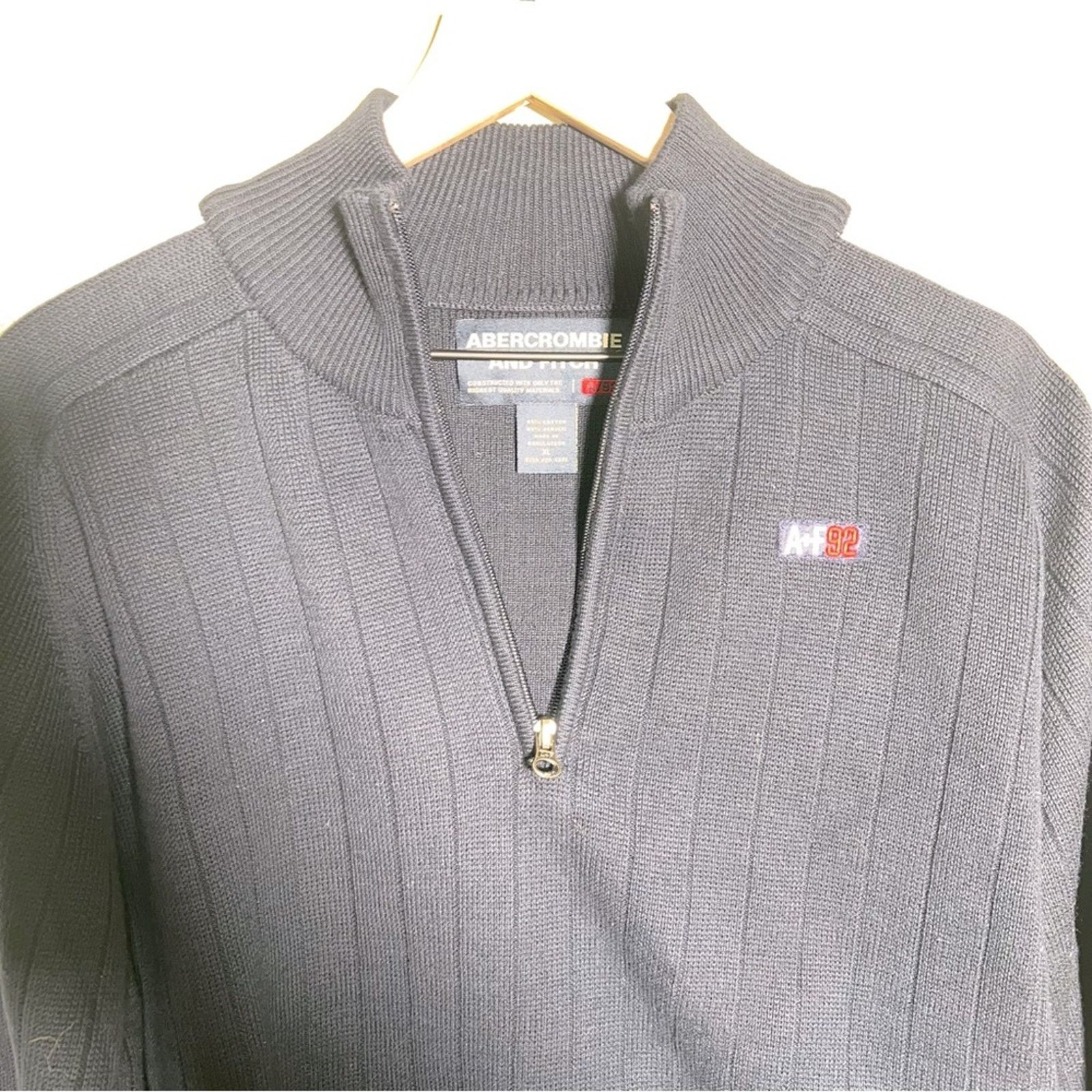 Abercrombie & Fitch NWOT VNTG ABERCROMBIE mens knit quarter zip 90s Y2K XL Size US XL / EU 56 / 4 - 4 Thumbnail