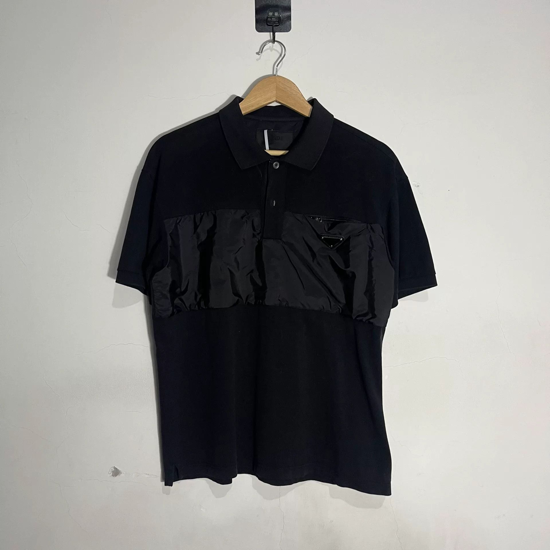 Prada Prada Black Triangle Logo Nylon Polo Size US S / EU 44-46 / 1 - 1 Thumbnail