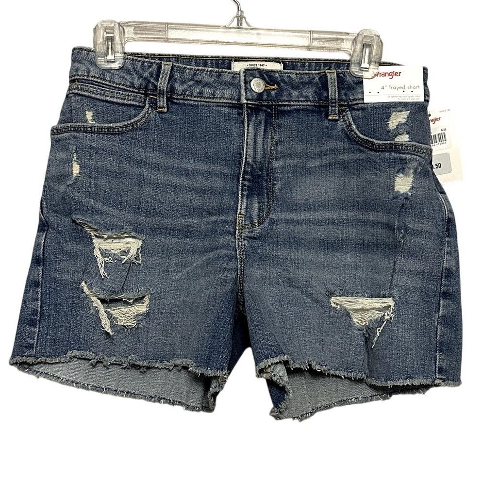 Wrangler Wrangler High Rise 4" Inseam Frayed Hem Jean Shorts Jorts 6 Size 28" / US 6 / IT 42 - 2 Thumbnail