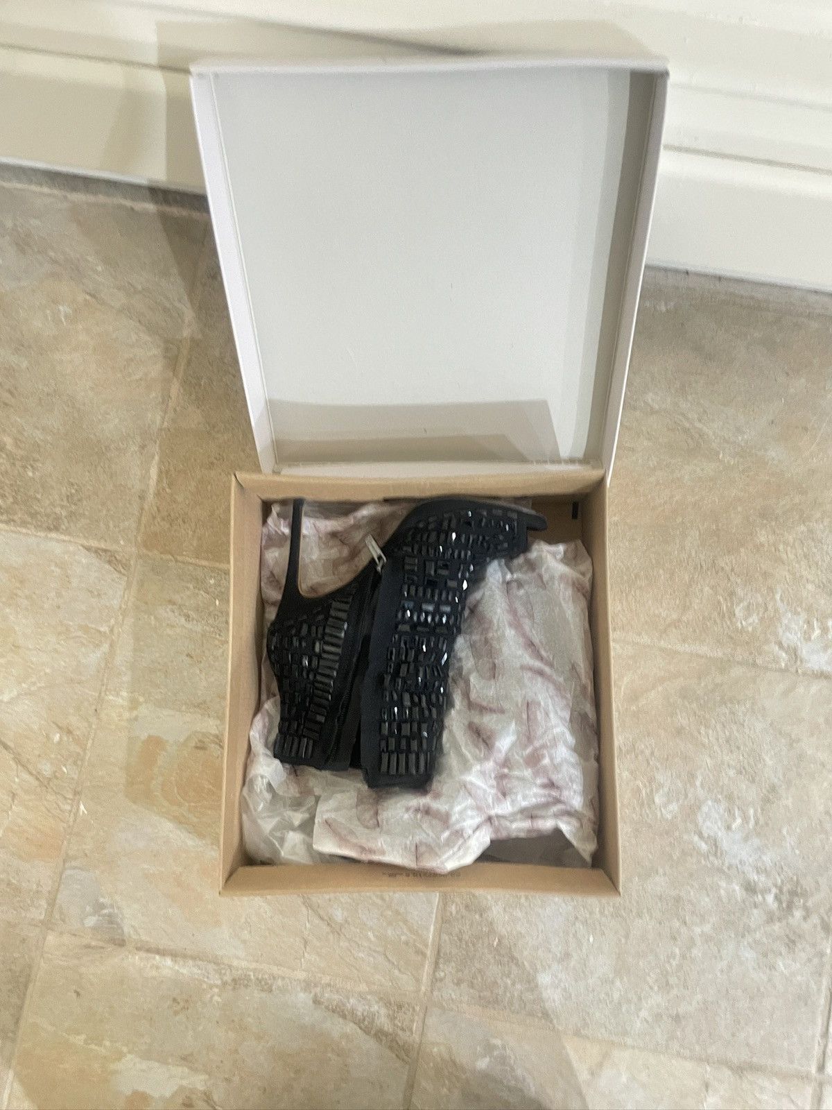 Jessica Simpson Black Wydlee Open Toe Heels Size US 7.5 / IT 37.5 - 3 Thumbnail