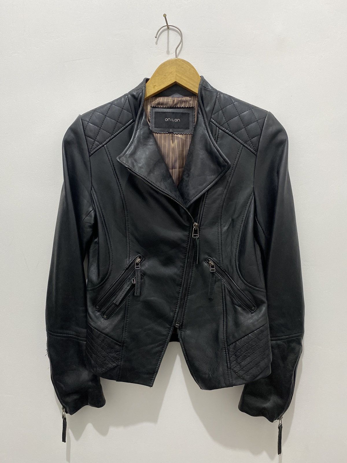 14th Addiction Japanese Brand On&On Leather Biker Jacket Vkei LGB Kmrii Size US S / EU 44-46 / 1 - 1 Thumbnail
