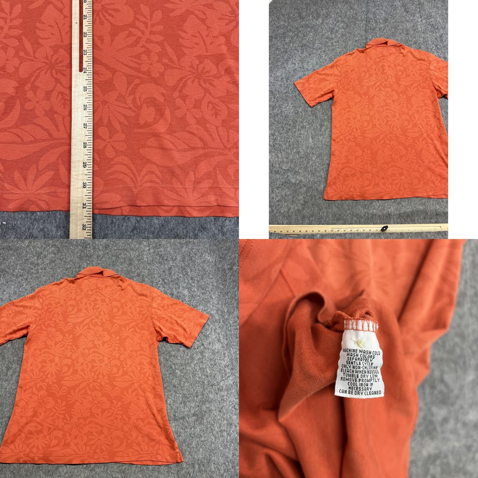 Tommy Bahama Tommy Bahama Polo Shirt Mens L Orange Floral Jacquard Pima Cotton Tropical Golf Casual Size US L / EU 52-54 / 3 - 9 Thumbnail
