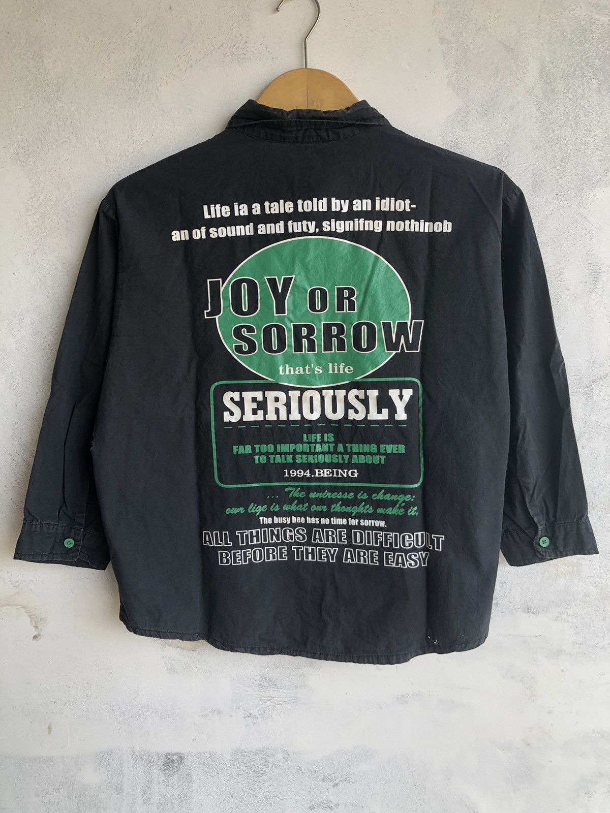 Hysteric Glamour Japanese Poem Joy or Sorrow Button Shirt Yohji Style Size US M / EU 48-50 / 2 - 2 Thumbnail