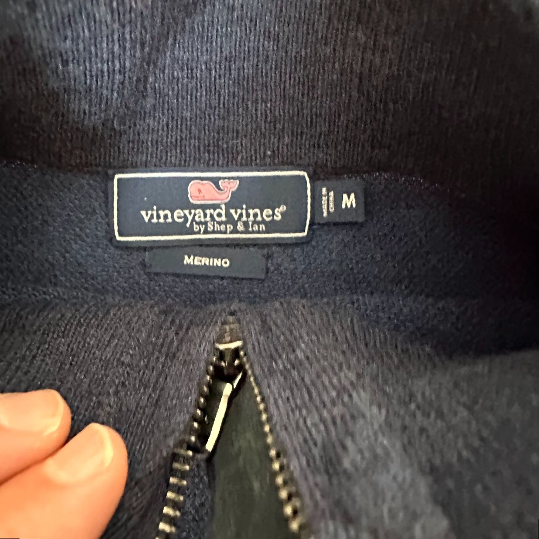Vineyard Vines VINEYARD VINES Sweater Adult M Blue 1/4 Zip 100% Wool Merino Mens Size US M / EU 48-50 / 2 - 6 Thumbnail