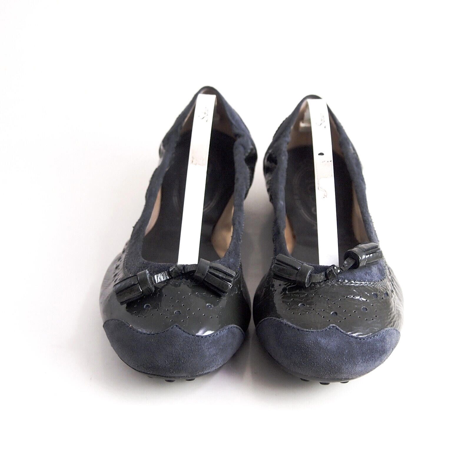 Tod's Tod's Tasseled Flats Blue Suede Gray Pat Leather EU 38 US 8 Size US 8 / IT 38 - 4 Thumbnail