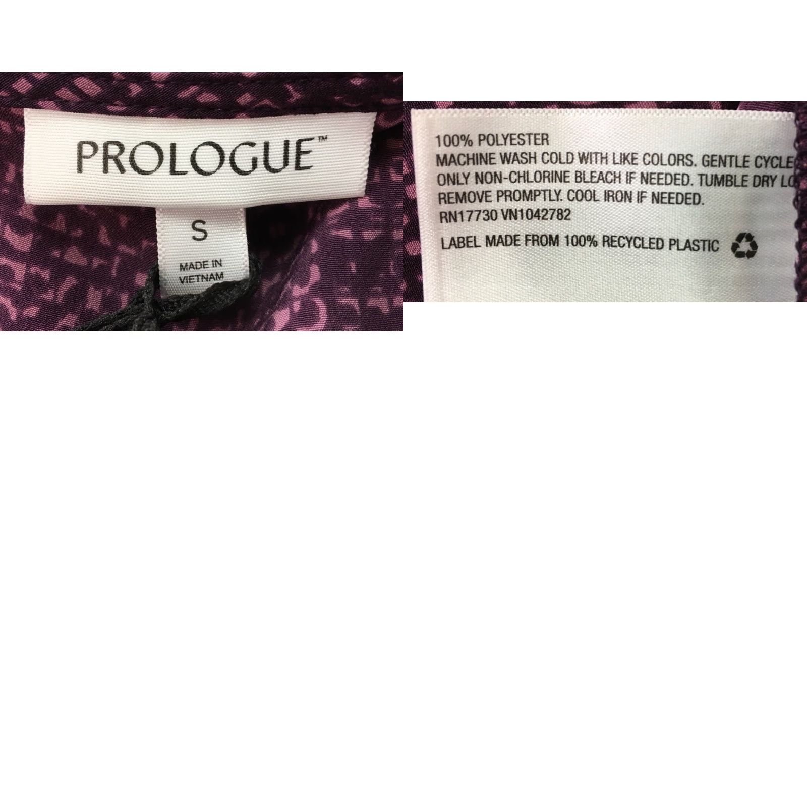 Vintage Prologue Dress Womens S Purple Geometric Keyhole A Line Crew Neck Long Sleeve Midi Button Elastic Waist New Size S / US 4 / IT 40 - 7 Thumbnail