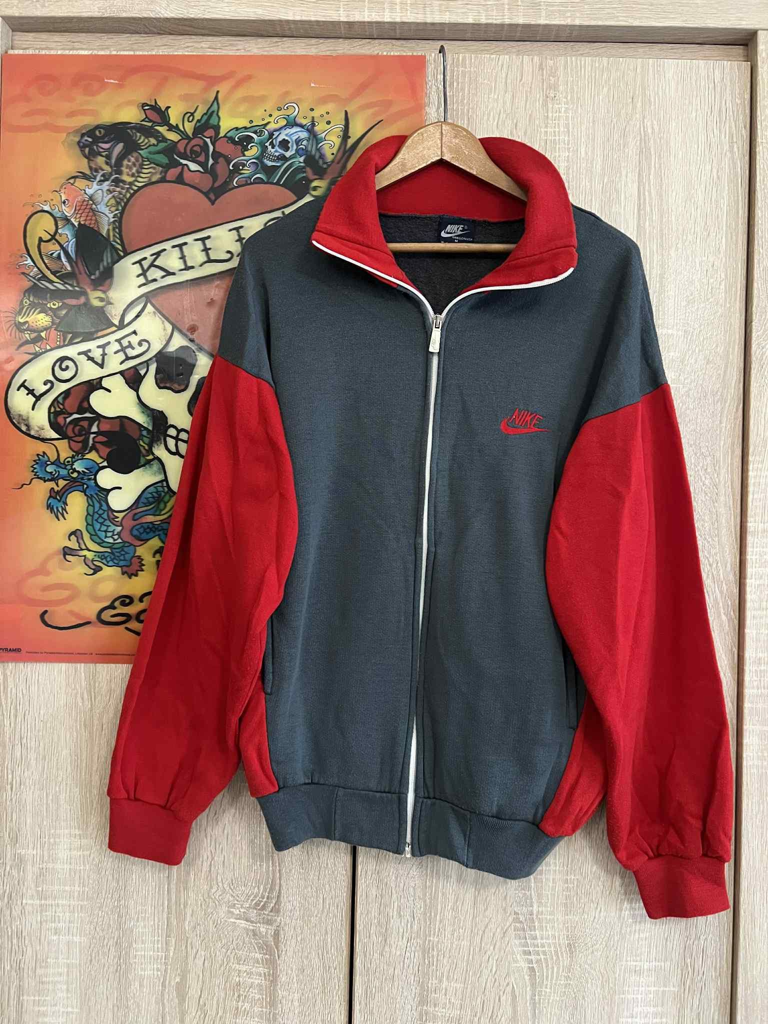 Nike Nike 1980 Made in ltaly Sweater Zip Track Jacket Red Grey 💥 Size US M / EU 48-50 / 2 - 1 Thumbnail