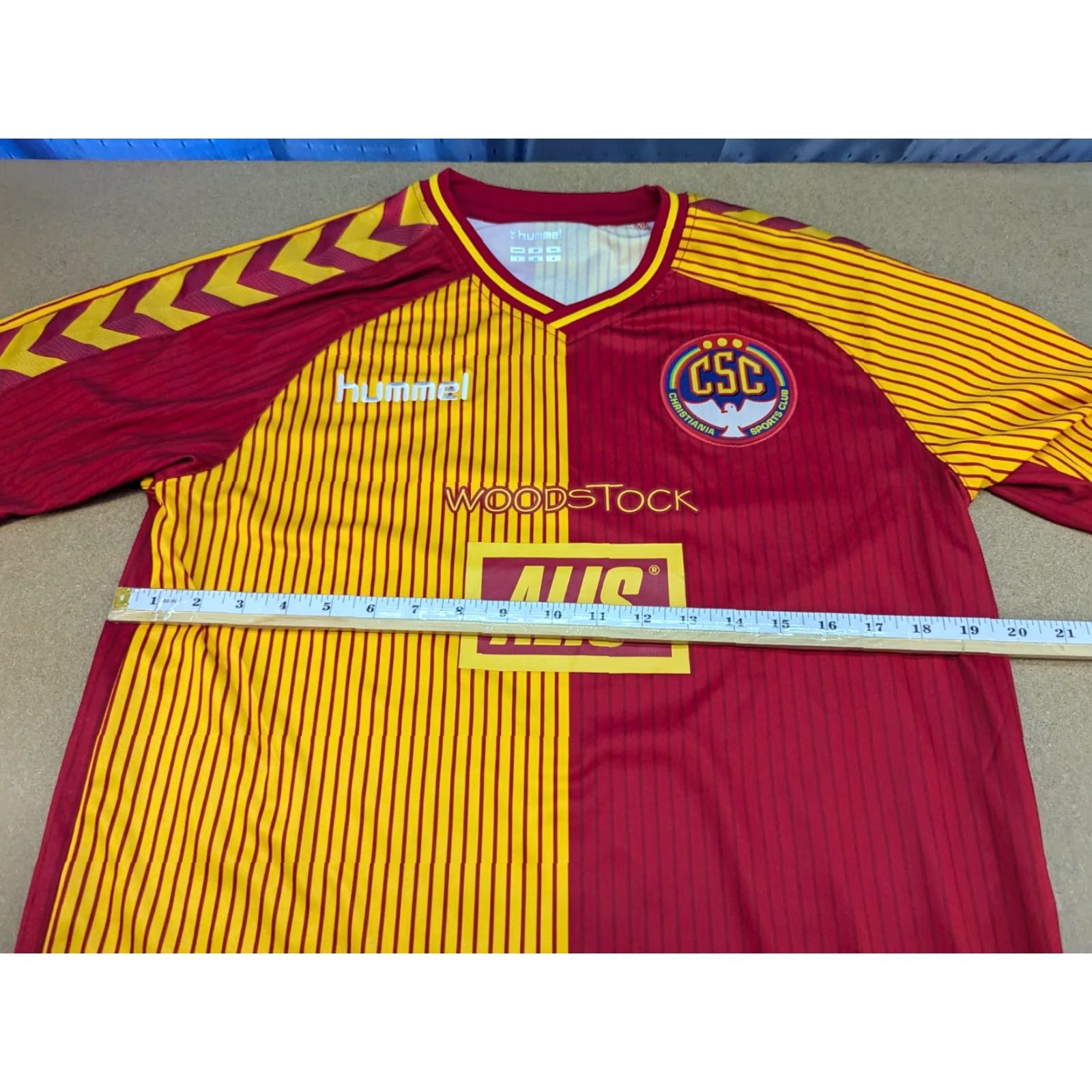 Hummel Hummel Football Jersey Mens Size S Home Adult Christiania Sports Club 2016-2017 Multicolor Short Sleeve Pullover T-Shirt Size US S / EU 44-46 / 1 - 3 Thumbnail