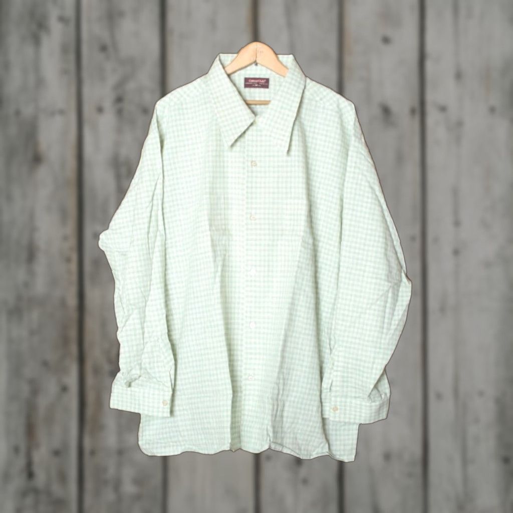 Vintage VINTAGE CAREER CLUB Shirt 3XL Green Plaid Button Front Long Sleeve 1970s Mens Ladies? Size US XXL / EU 58 / 5 - 1 Thumbnail