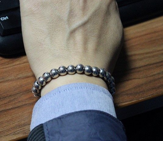 Jewelry Heavy Metal 8MM Ball Link Chain Bracelets Size ONE SIZE - 4 Thumbnail