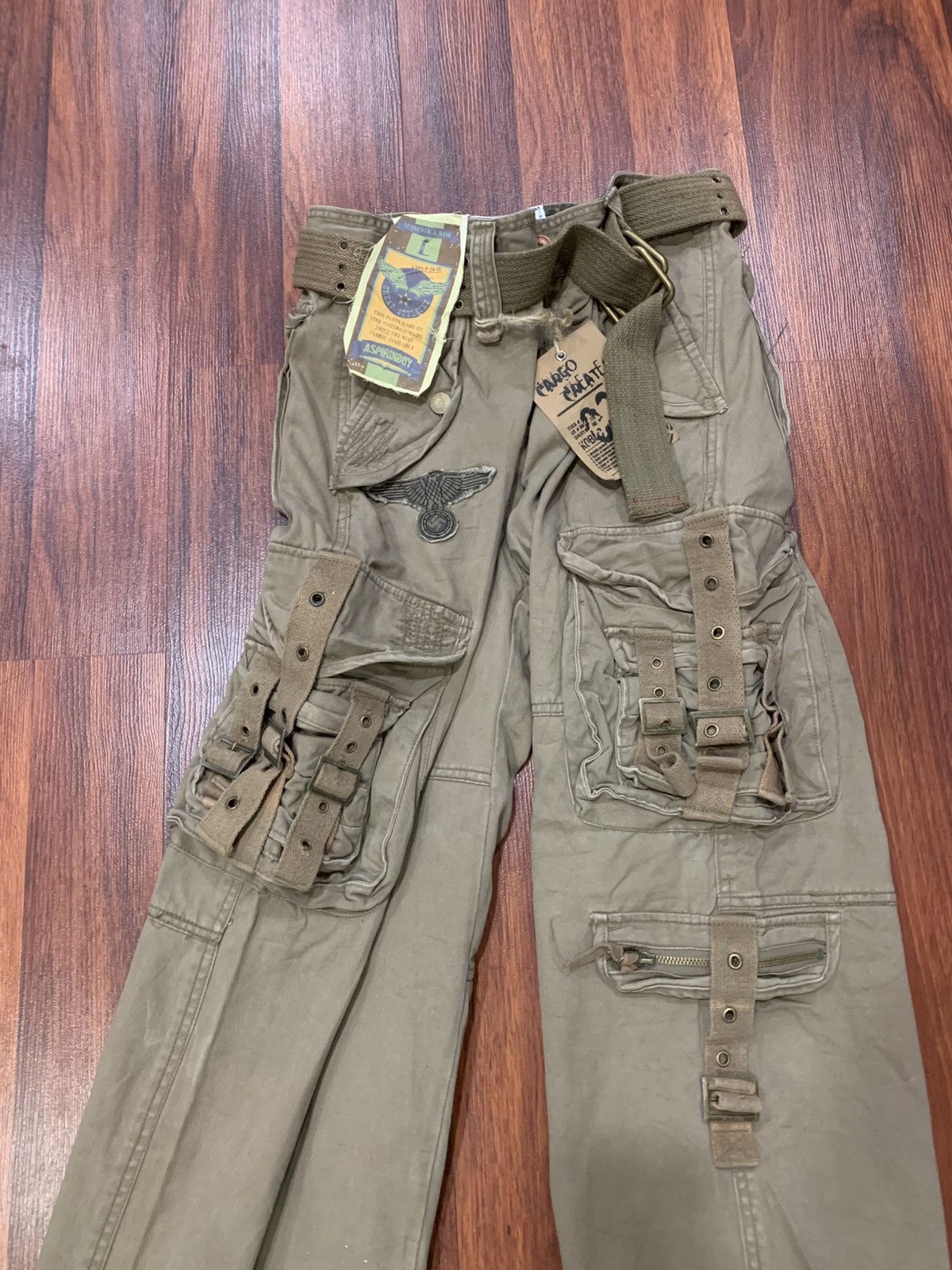 Japanese Brand Multipocket Cargo Creater Pants With Belt Size US 33 - 7 Thumbnail