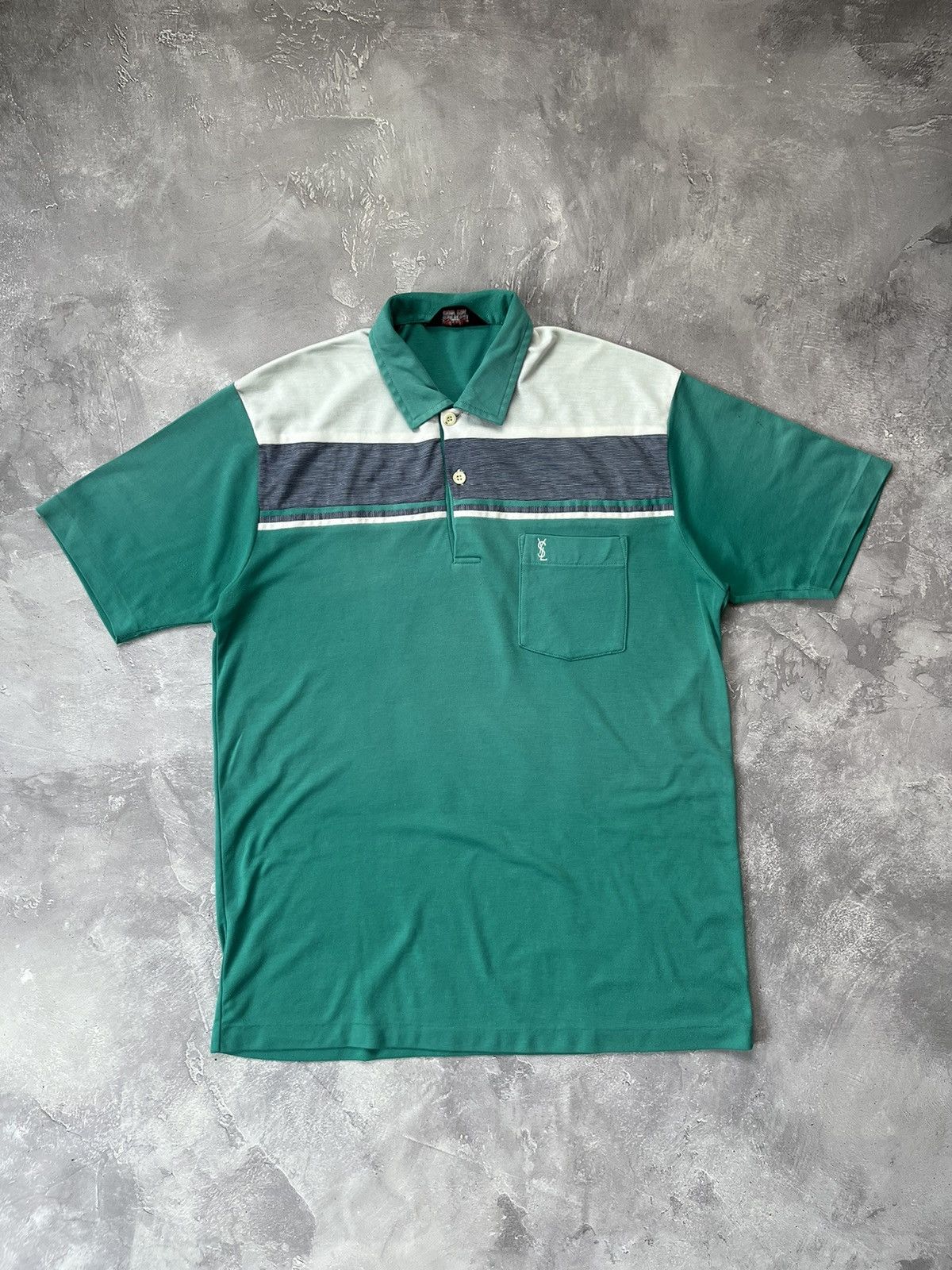 Yves Saint Laurent 80s Vintage Yves Saint Laurent YSL Sportswear Polo Shirt Size US L / EU 52-54 / 3 - 1 Thumbnail