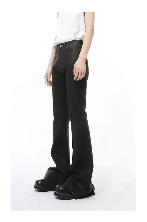 VIBE Japanese style patchwork tassel black washed flared jeans Size US 32 / EU 48 - 6 Thumbnail