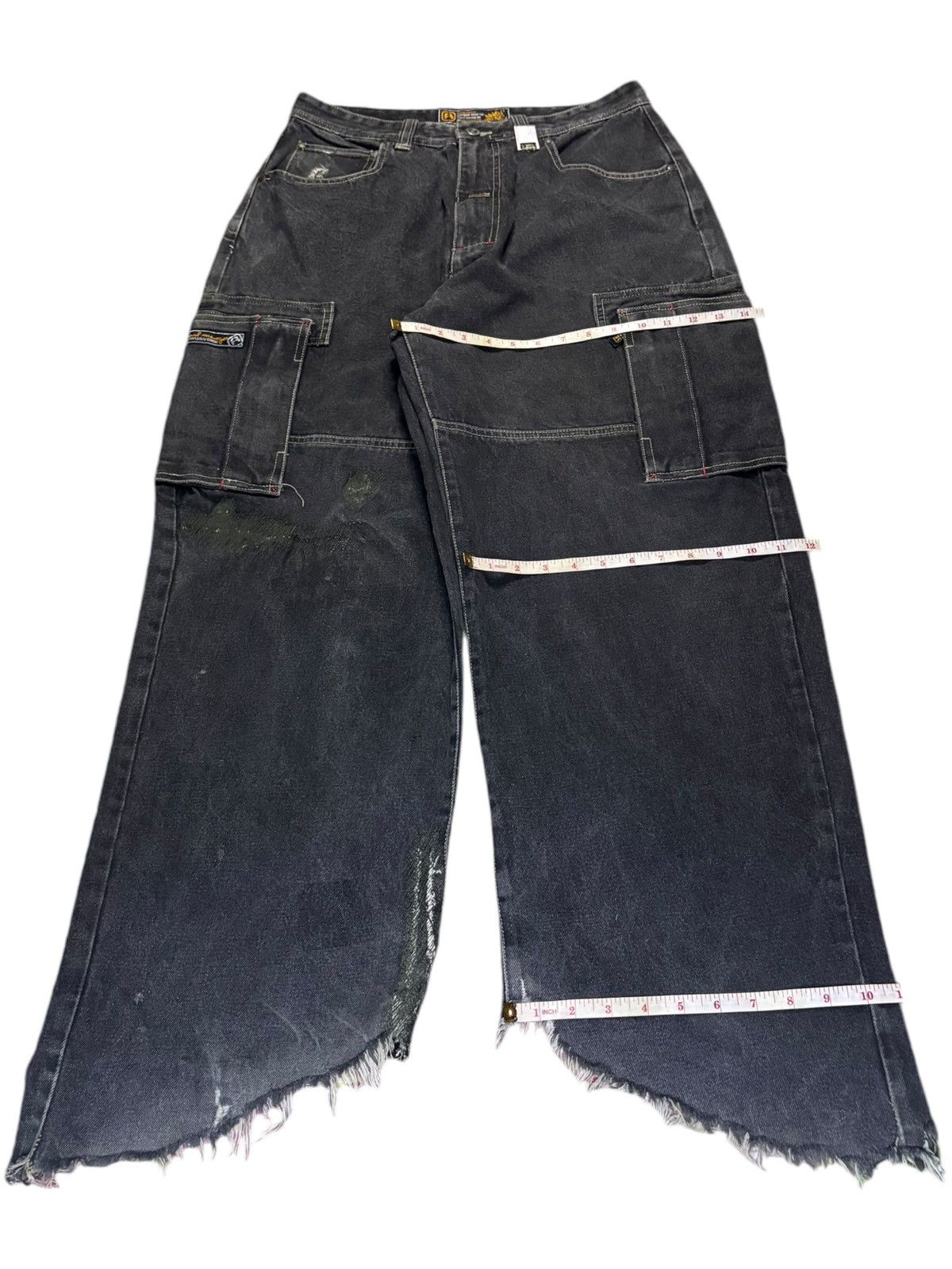Japanese Brand Vintage Japanese Brand Cargo Ultra Wide Leg Baggy Jeans Size US 32 / EU 48 - 14 Thumbnail