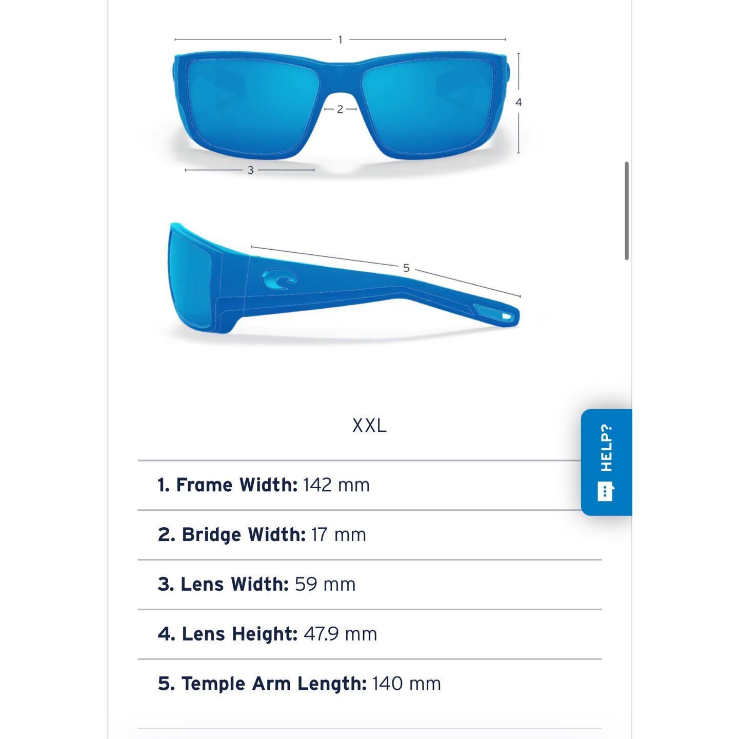 Costa Del Mar COSTA DEL MAR Polarized Spearo XL Sunglasses Blue Scratch-Pr Size ONE SIZE - 11 Thumbnail