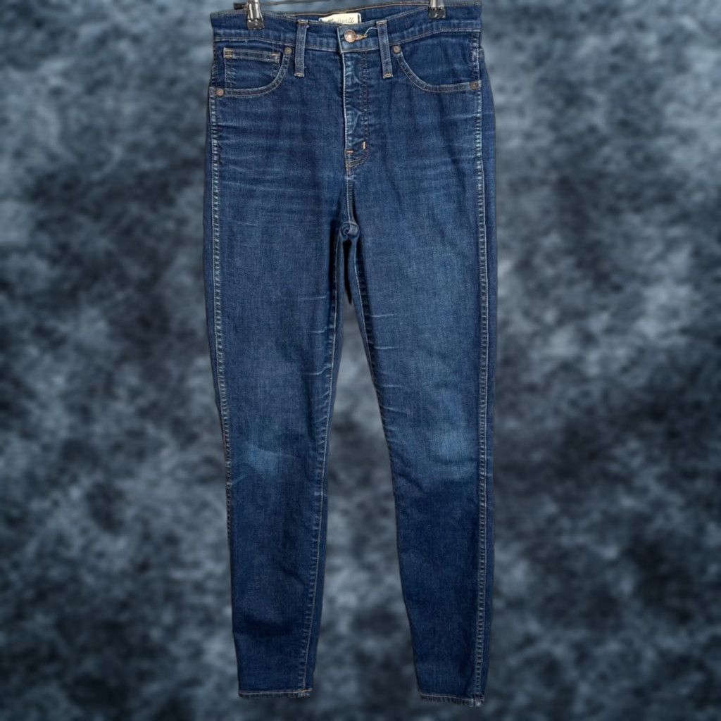Madewell Madewell Jeans 5-Pocket High Skinny Denim Adult Womens 27 Tall 10" Rise Medium Wash Stretch Blue Size 27" / US 4 / IT 40 - 1 Thumbnail