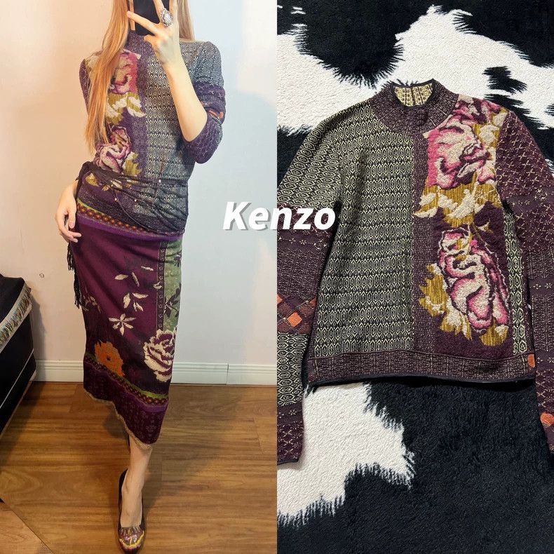 Kenzo KENZO Three-dimensional floral wool sweater Size M / US 6-8 / IT 42-44 - 1 Thumbnail
