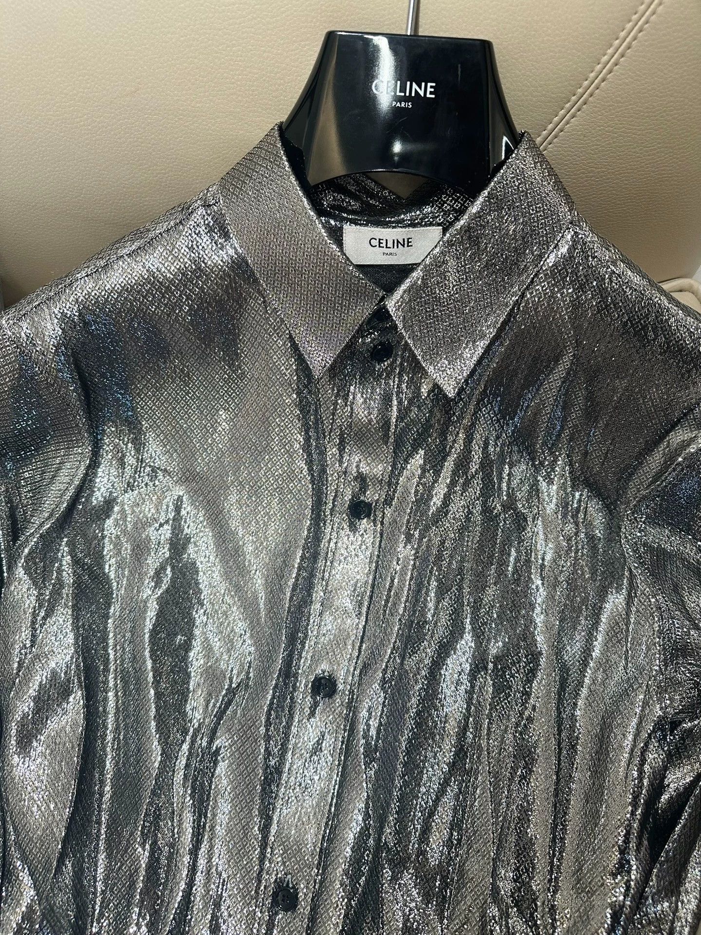 Celine Celine Silk Snake Print Silver-Thread Shirt 40 EU Unisex Size S / US 4 / IT 40 - 4 Thumbnail