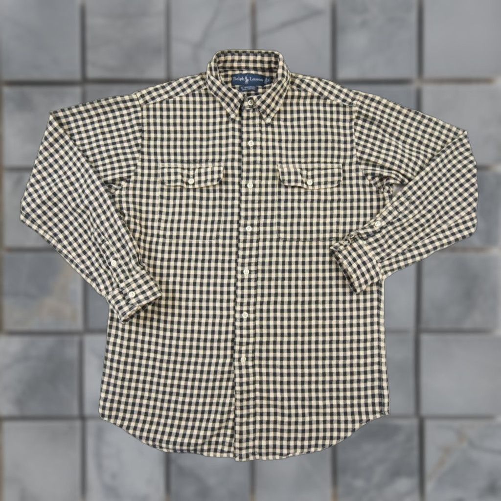 Ralph Lauren Ralph Lauren Mens Medium Button Down Shirt Beige Check Cotton Button-Up Mens Size US M / EU 48-50 / 2 - 1 Thumbnail