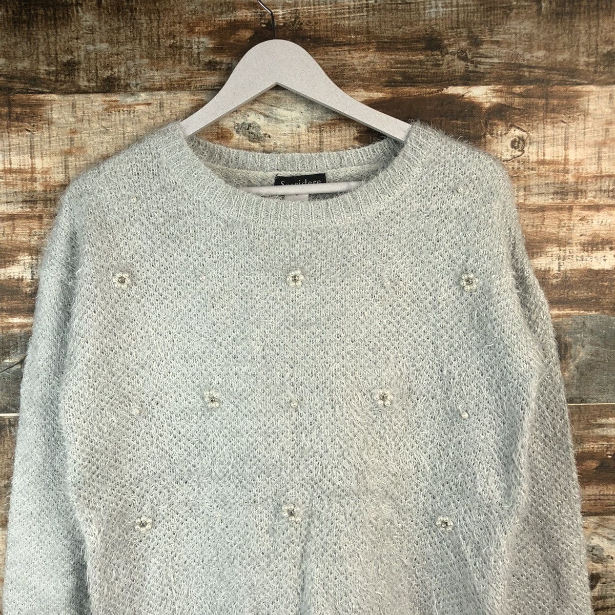 Japanese Brand DL Sorridere Blue Mohair Knitwear #C385 Size M / US 6-8 / IT 42-44 - 2 Thumbnail