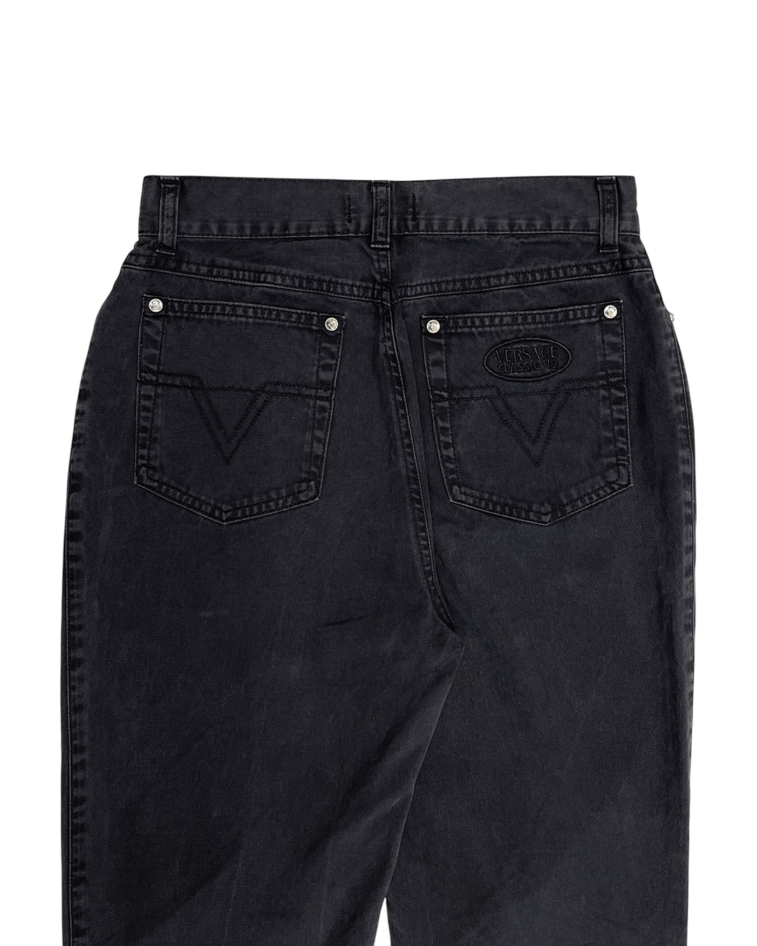 Versace Versace Baggy-Fit Black Denim Jeans Size 27" / US 4 / IT 40 - 8 Thumbnail