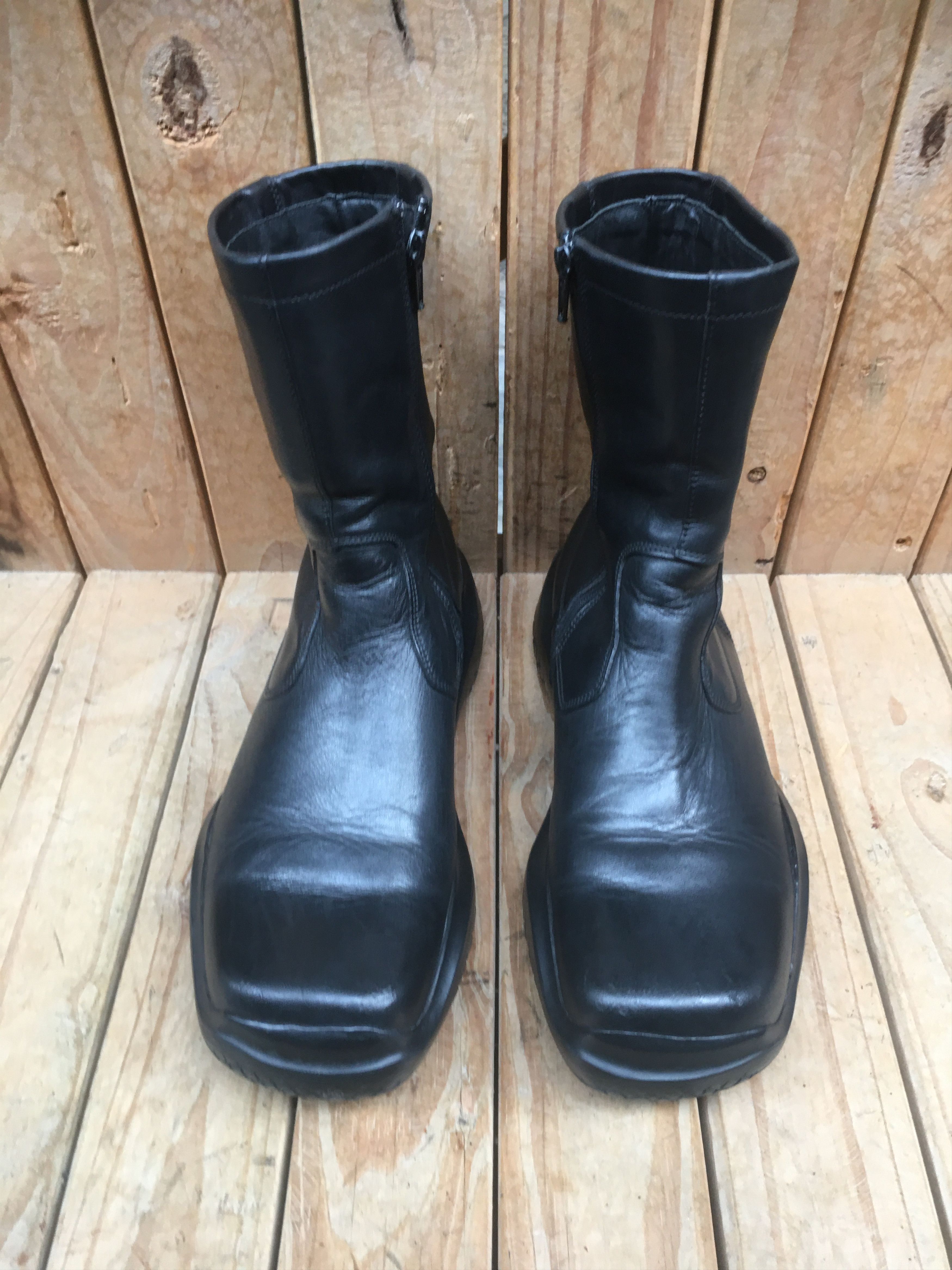 PRADA Nylon Leather Belt Engineer Boots Long Boots Size 37