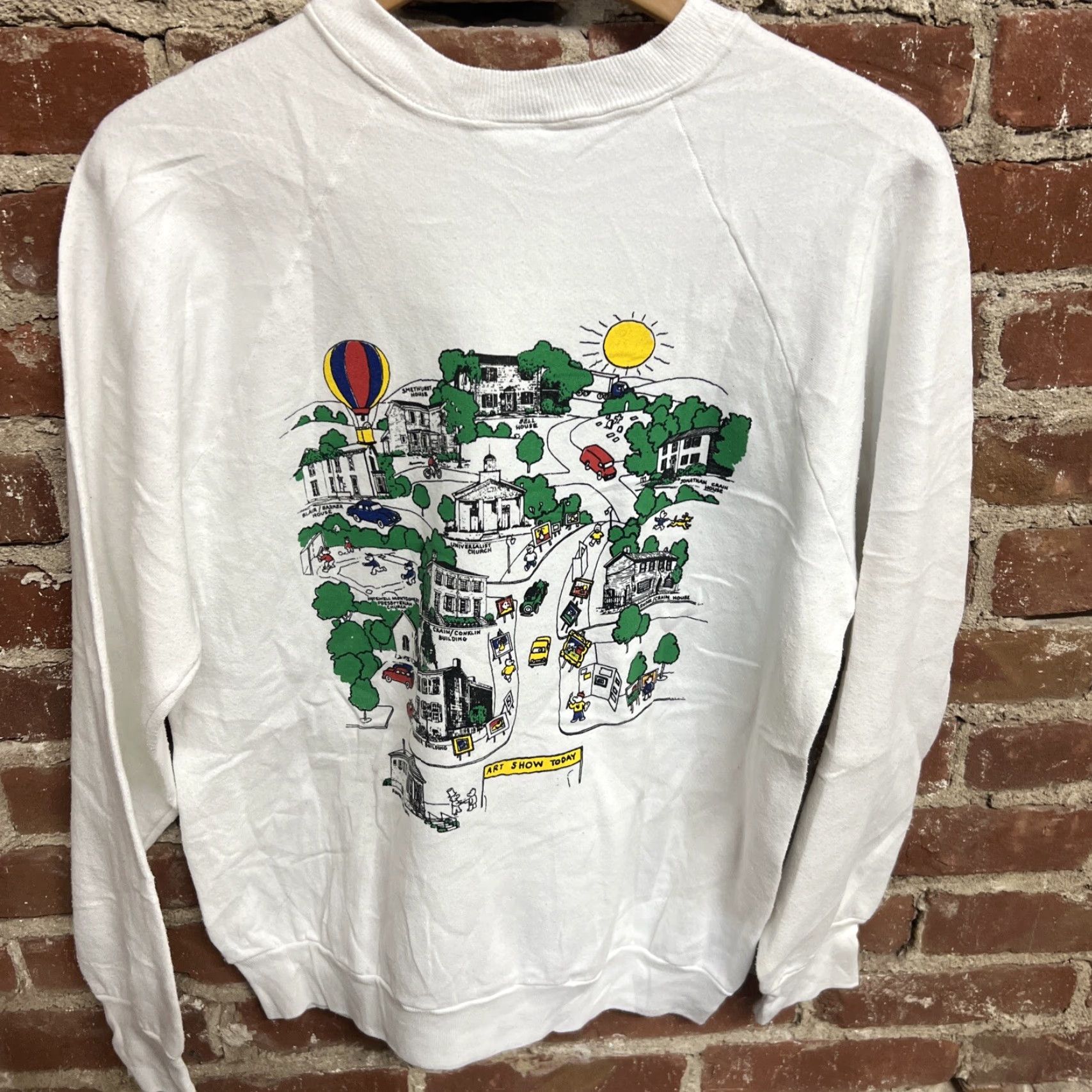Fruit Of The Loom VINTAGE I Love Montgomery Sweatshirt Crewneck White Fruit of the Loom Large Men Size US L / EU 52-54 / 3 - 3 Thumbnail