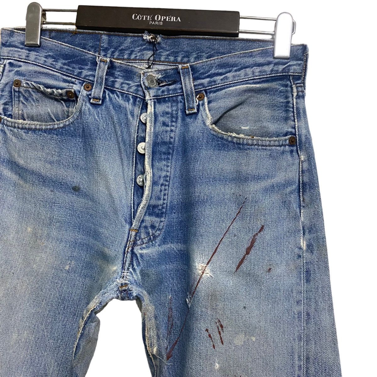Levi's Vintage 80s Levis 501 Redline Selvedge Jeans Repaired Size US 29 - 5 Thumbnail