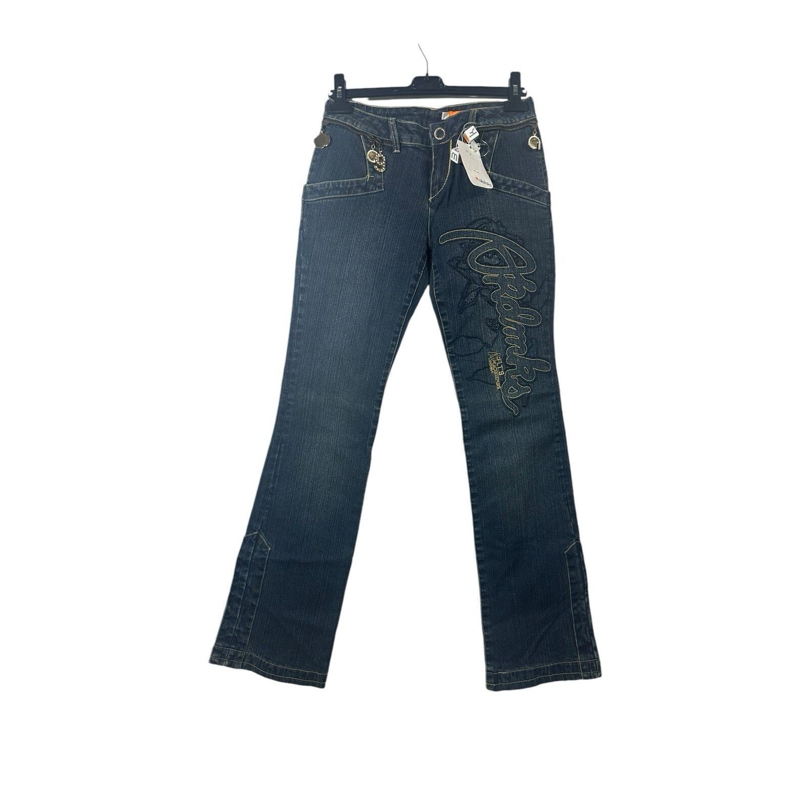 Akademiks Vintage Akademiks Jeans W29 Blue Denim Flared Low Rise Charm Size 29" - 1 Thumbnail