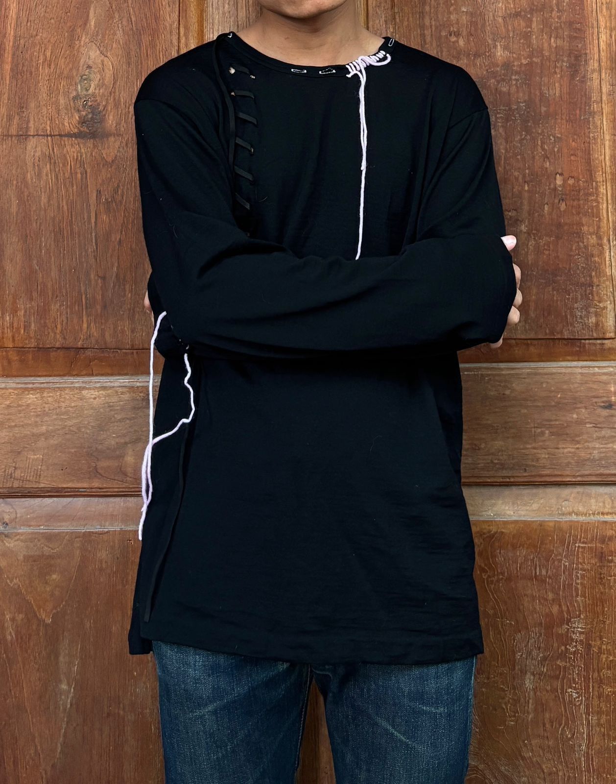 Yohji Yamamoto Wool Deconstructed Long sleeve tee Size US M / EU 48-50 / 2 - 15 Thumbnail