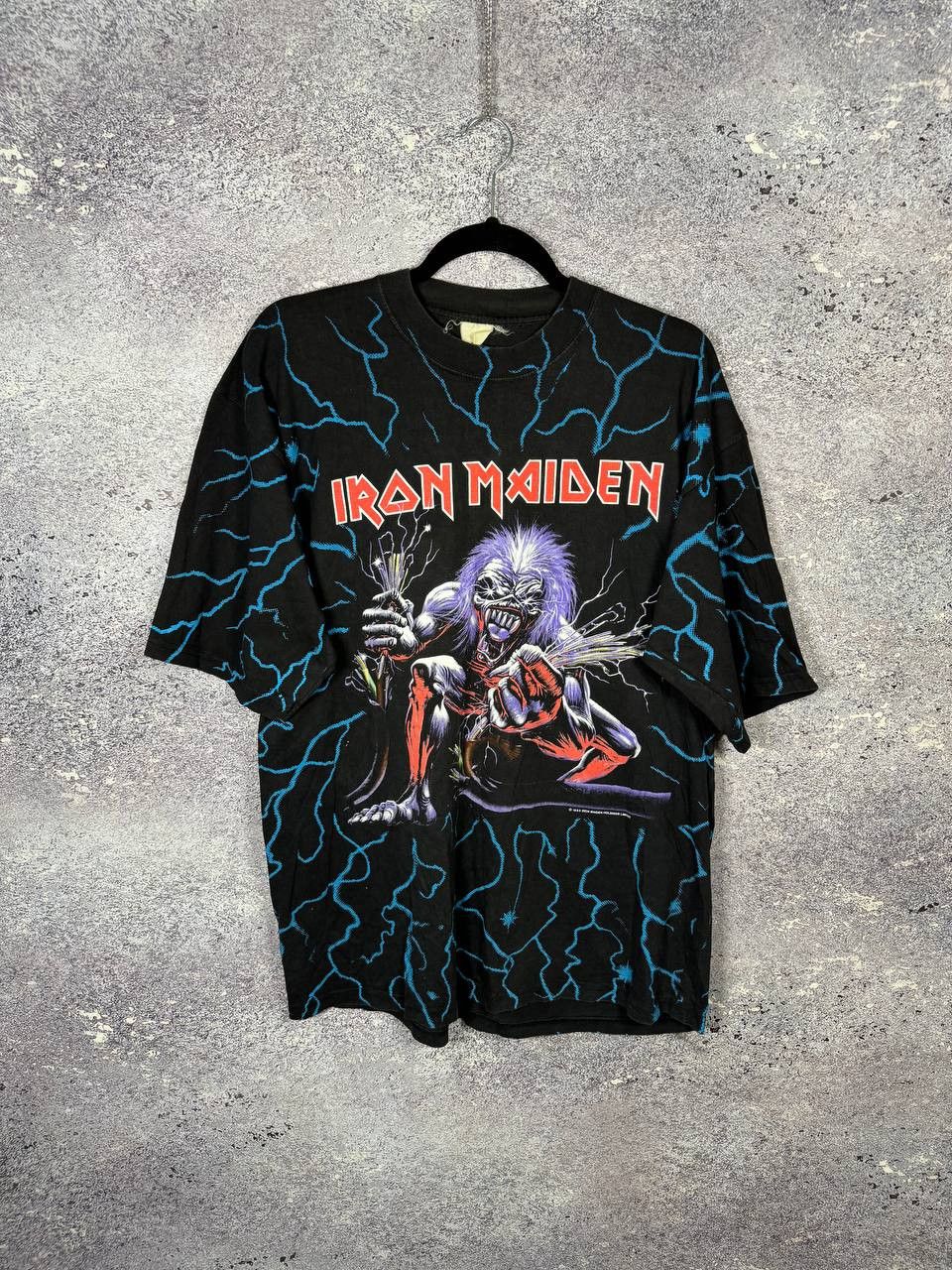Vintage 1993 Iron Maiden A Real Live Tour AOP Print Tee