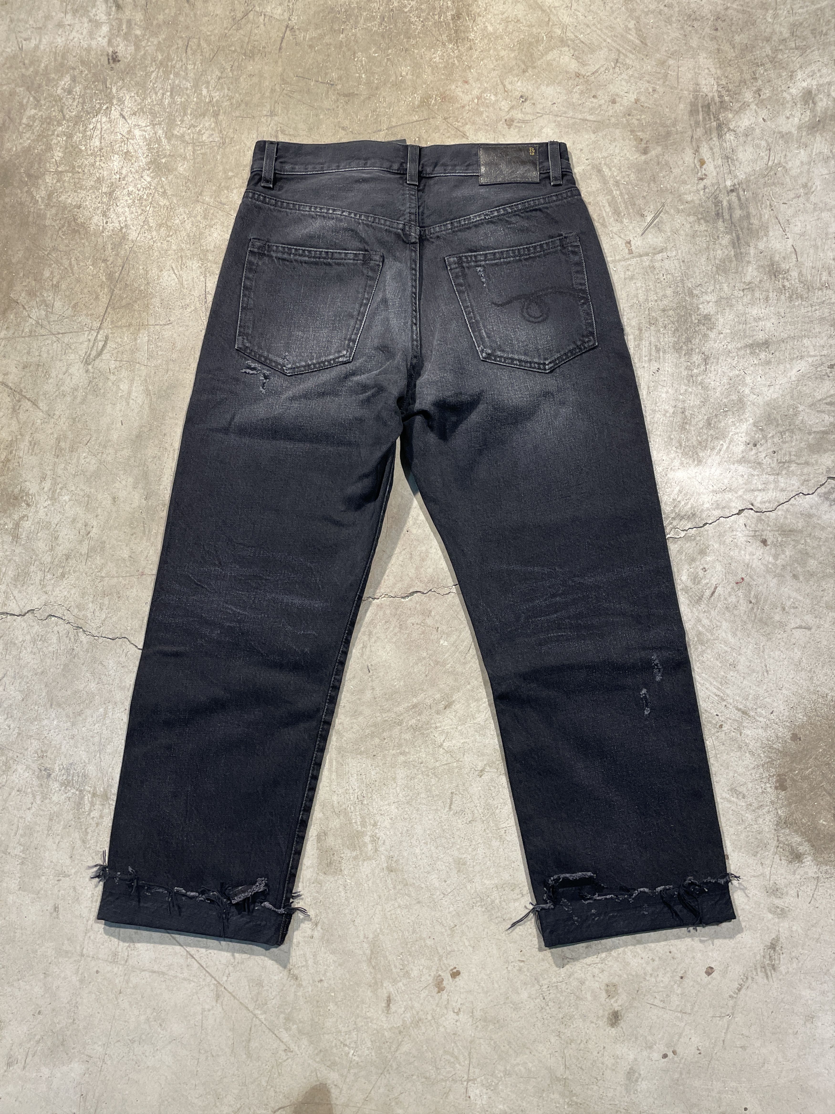R13 R13 Boyfriend - JAKE BLACK Jeans Size 24" / US 00 / IT 34 - 2 Thumbnail