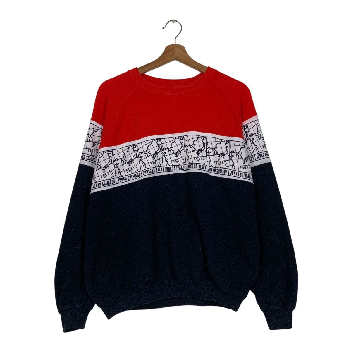 Junko Shimada 90’s JUNKO SHIMADA Colorblock Crewneck Sweatshirt #3631-C166 Size US M / EU 48-50 / 2 - 1 Thumbnail