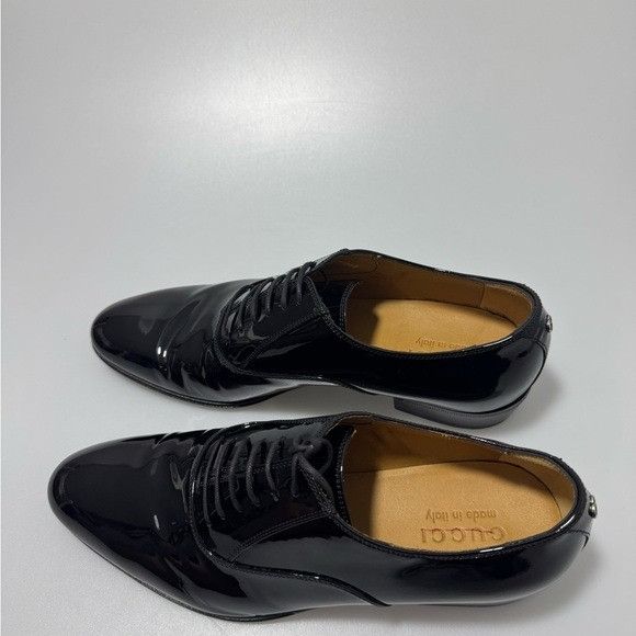 Gucci Gucci Worsh GG Patent leather Lace-Up Shoes Black Men’s Size Size US 8 / EU 41 - 4 Thumbnail
