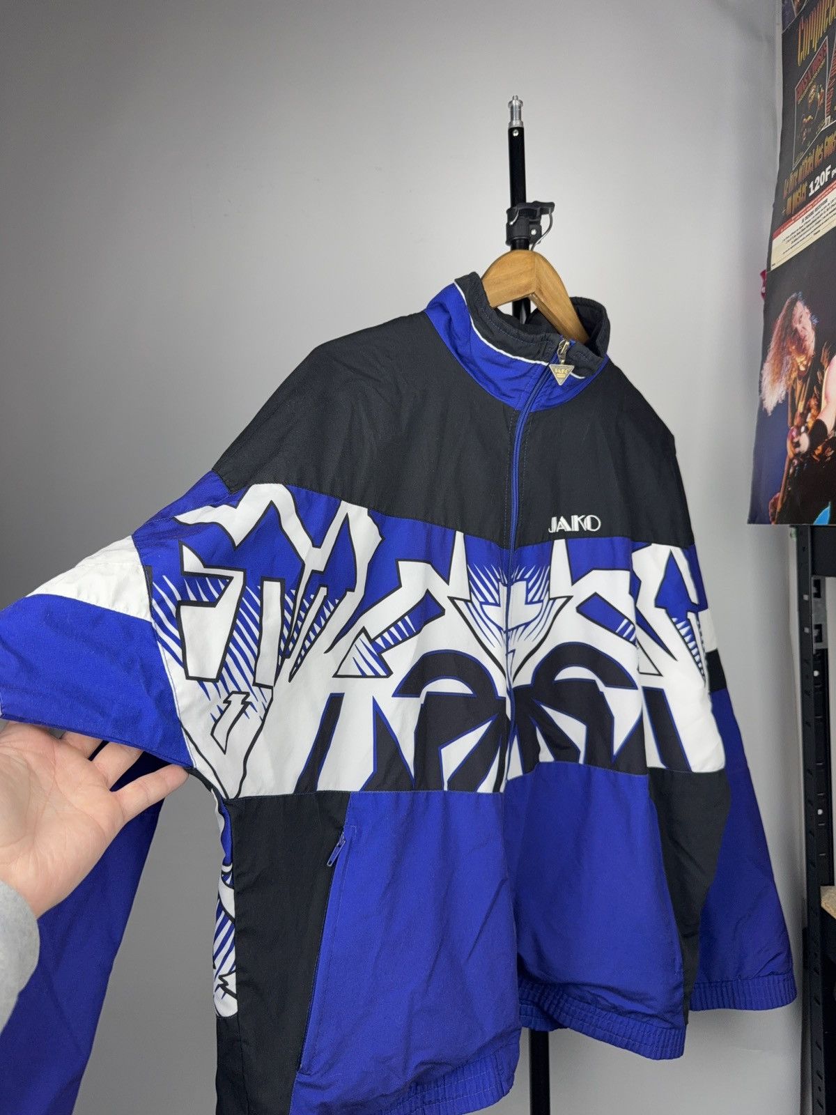 Vintage Vintage 90s JAKO Graphic Track Jacket Bold Logo Blue Size US L / EU 52-54 / 3 - 8 Thumbnail
