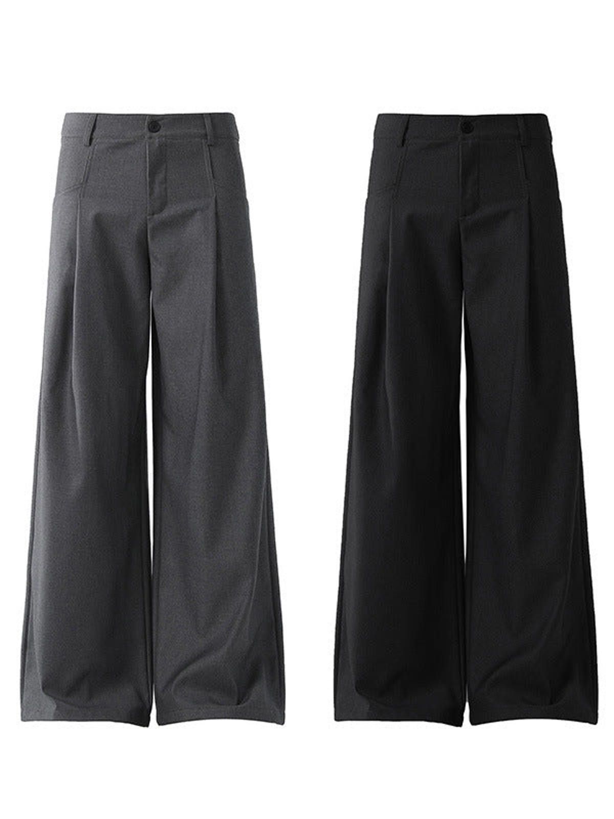 Vintage Gray Wide Leg Men's Trousers, Relaxed Fit Pants Size US 30 / EU 46 - 5 Thumbnail
