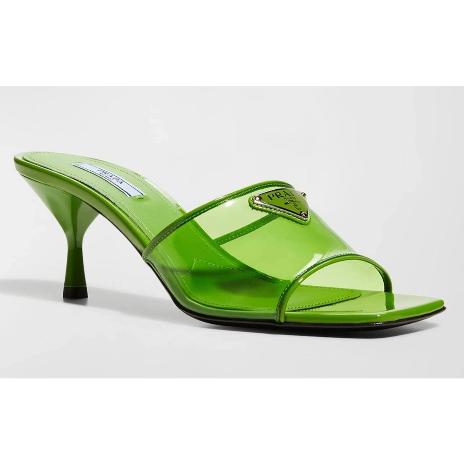 Prada Plexiglas PVC Leather Backless Sandal Mule Heel Pump 39 Size US 9 / IT 39 - 5 Thumbnail