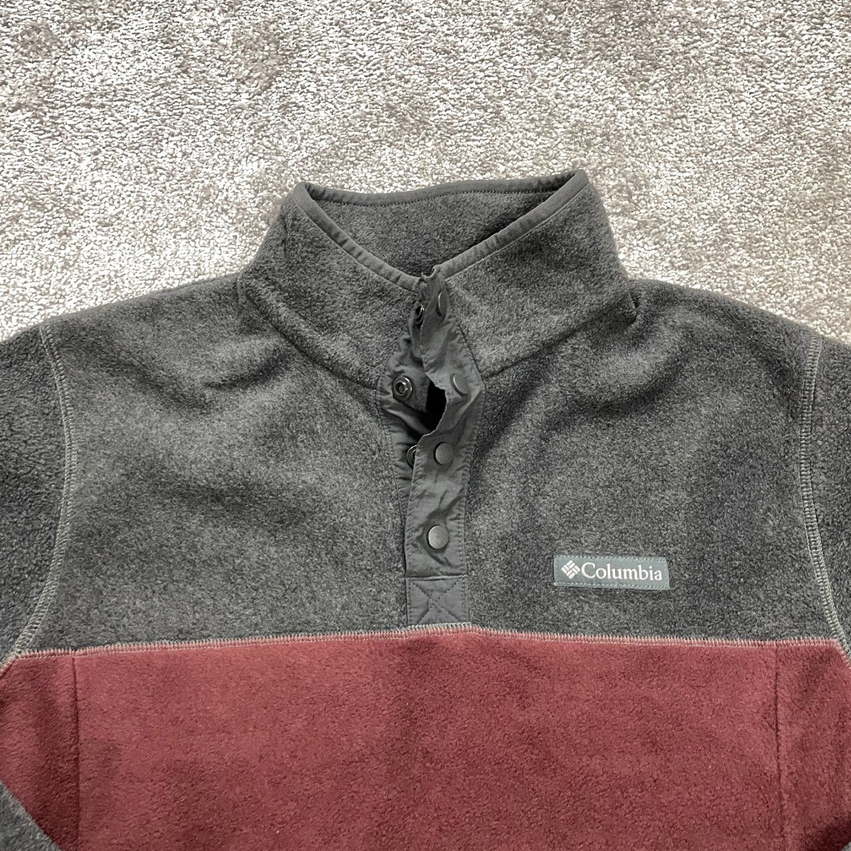 Vintage Columbia Fleece Jacket Mens Small Brown Gray 1/4 Snap Button Up Steens Mountain Size US S / EU 44-46 / 1 - 3 Thumbnail