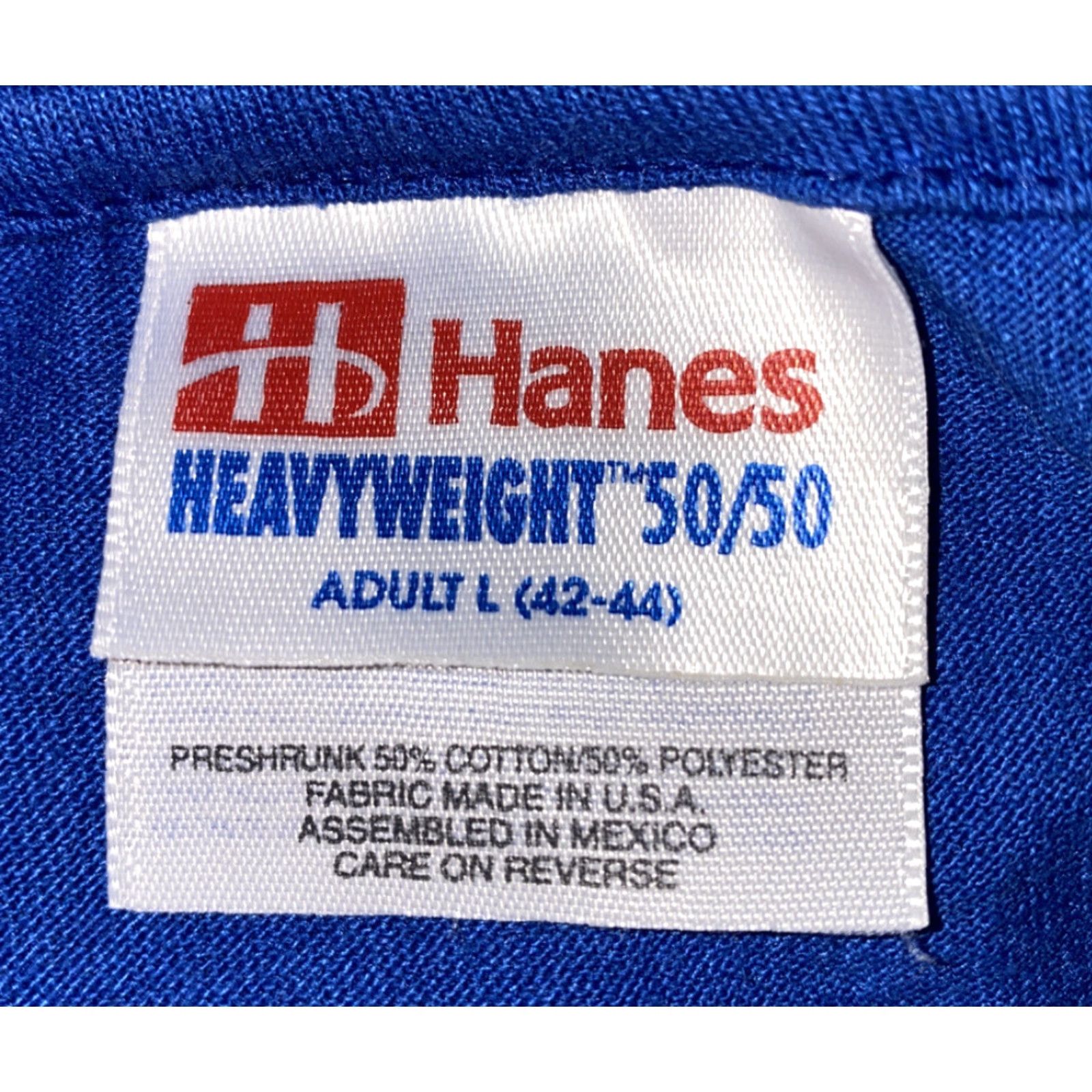 Hanes VINTAGE Hanes T-Shirt Heartbeats Blue Short Sleeve Mens Large L Size US L / EU 52-54 / 3 - 4 Thumbnail