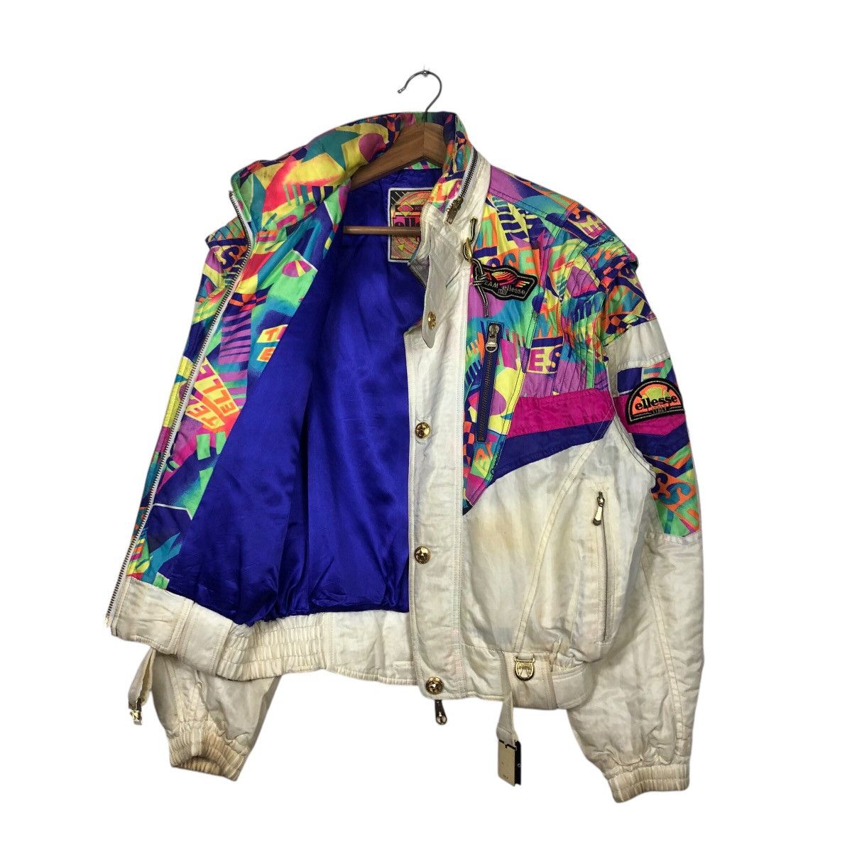 Japanese Brand 📌Vintage Cropped Ski Bomber Jacket Ellesse Multi Colour Size US M / EU 48-50 / 2 - 12 Thumbnail