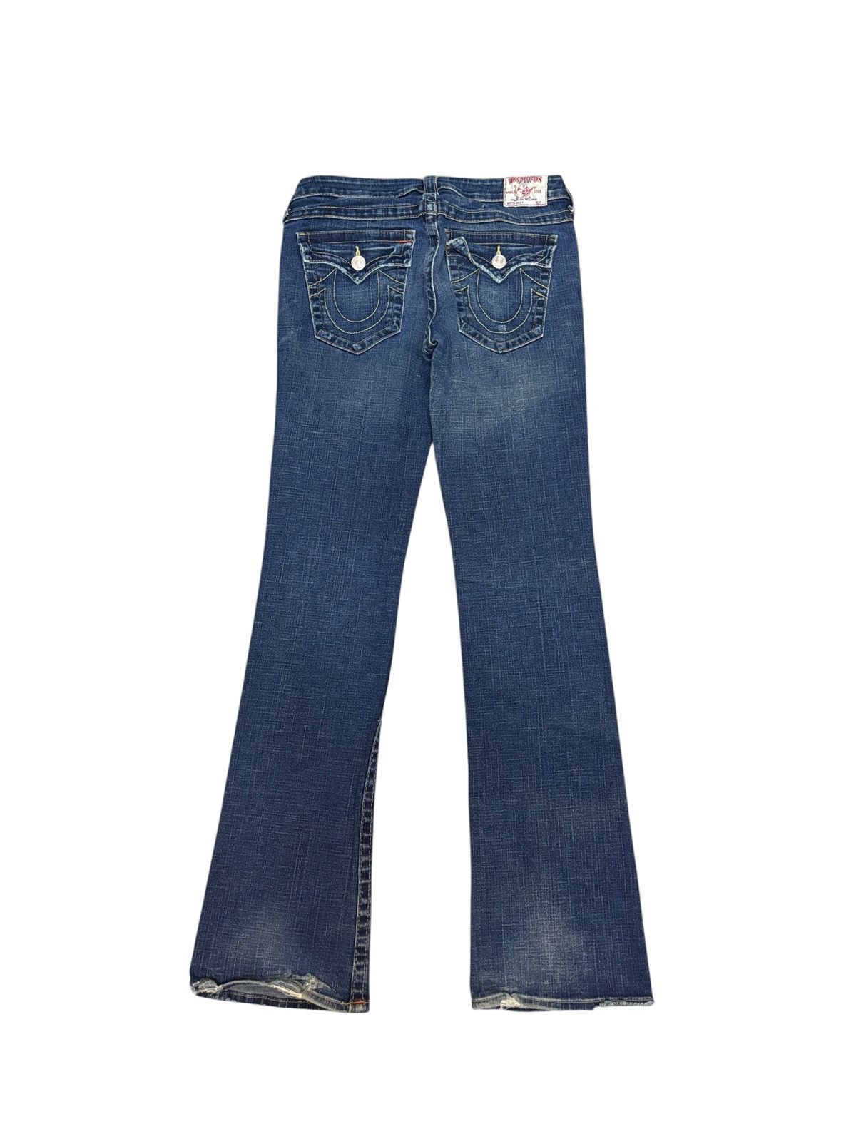 True Religion Y2K Distressed True Religion Flare Bootcut Denim Jeans Size 31" - 2 Thumbnail