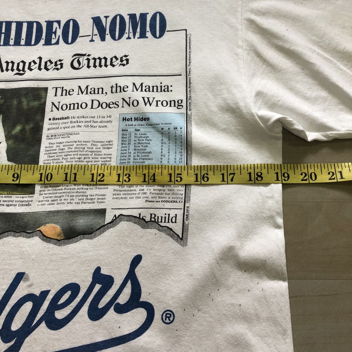 MLB × Vintage Vintage 1995 Lagendary Hideo Nomo MLB LA Dodgers Tee Size US M / EU 48-50 / 2 - 8 Thumbnail