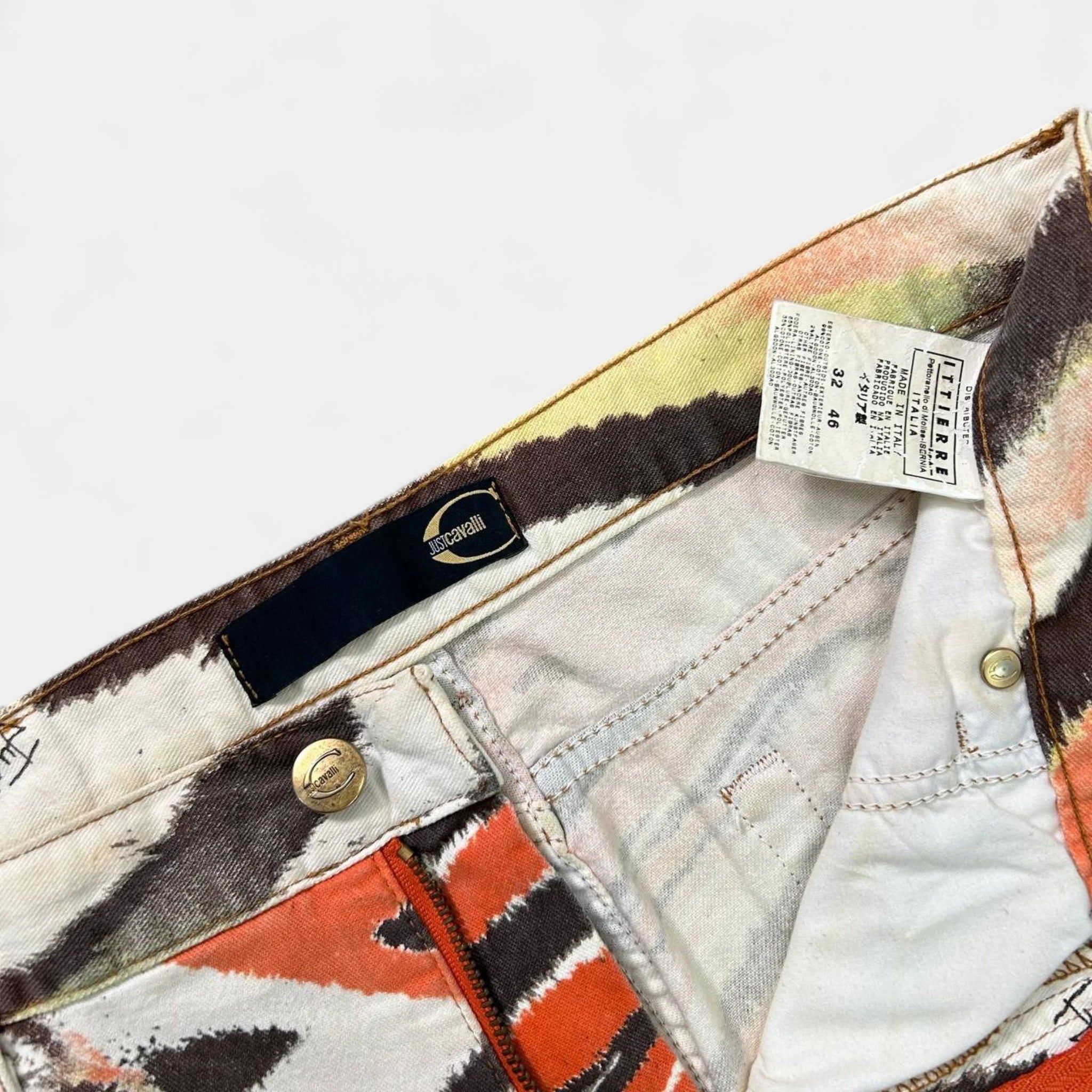 Roberto Cavalli Just Cavalli 2000s Psychedelic Orange Zebra Pants Size US 28 / EU 44 - 6 Thumbnail
