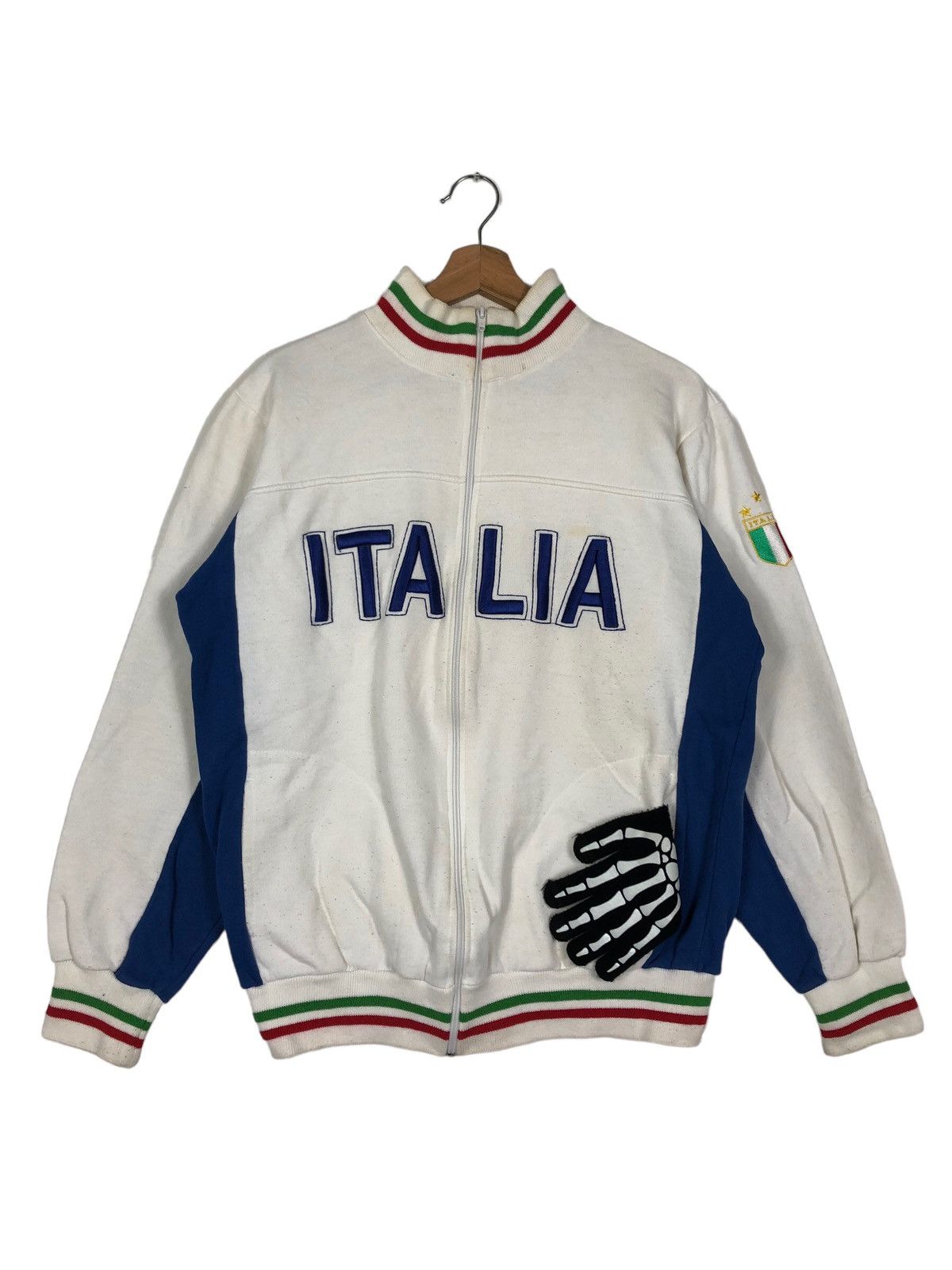 Japanese Brand 🔥Vintage Italia Sweater Zipper Big Logo Made in Italy Size US XXL / EU 58 / 5 - 1 Thumbnail