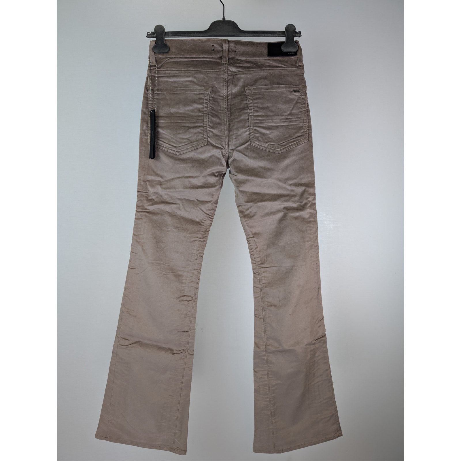 Amiri o1rshd1 Velour Flare Stack Pants in Sand Size US 33 - 12 Thumbnail
