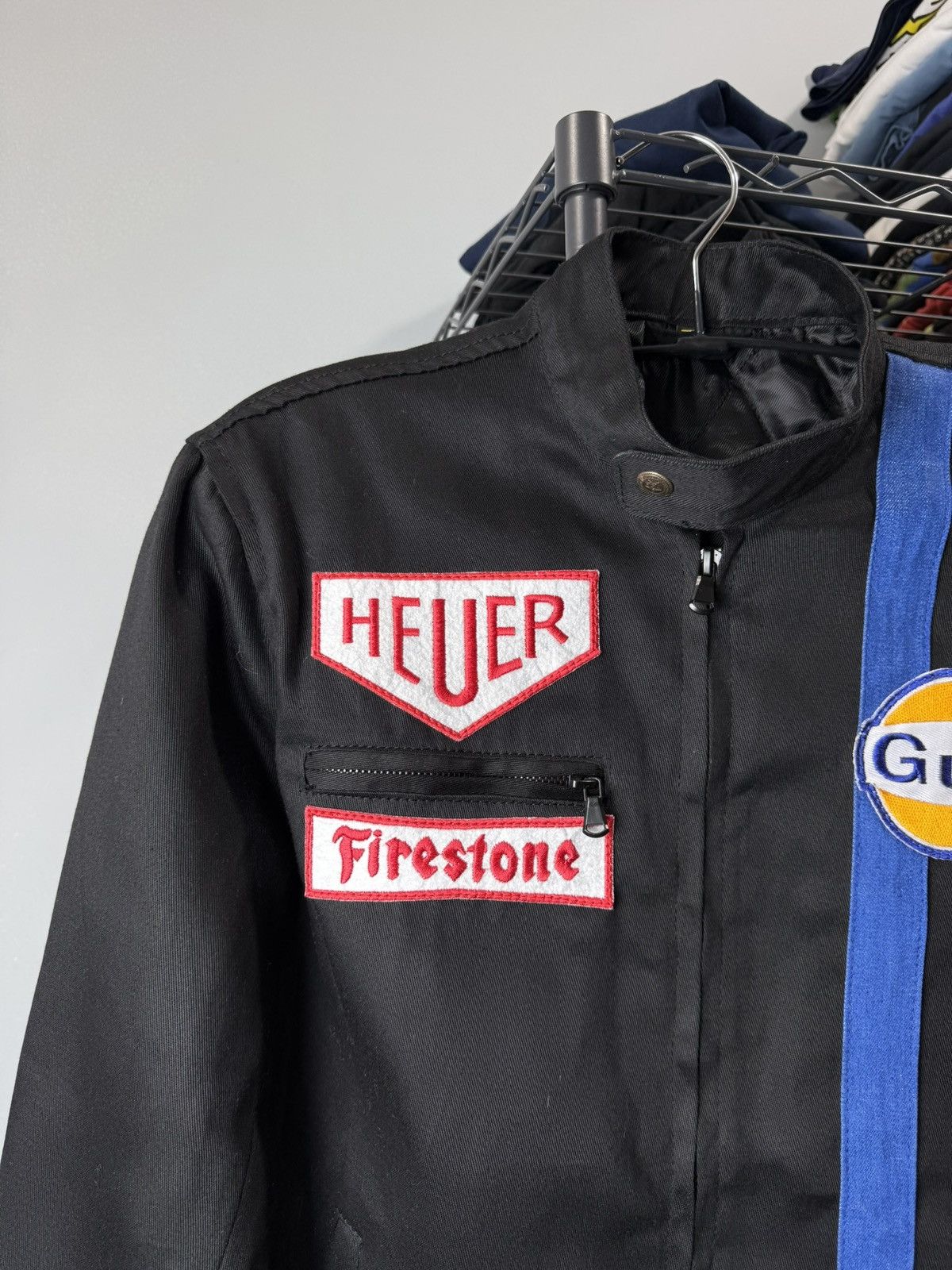 Vintage Rare! Vintage Gulf Heuer Firestone Racing Jacket Porsche Size US M / EU 48-50 / 2 - 2 Thumbnail