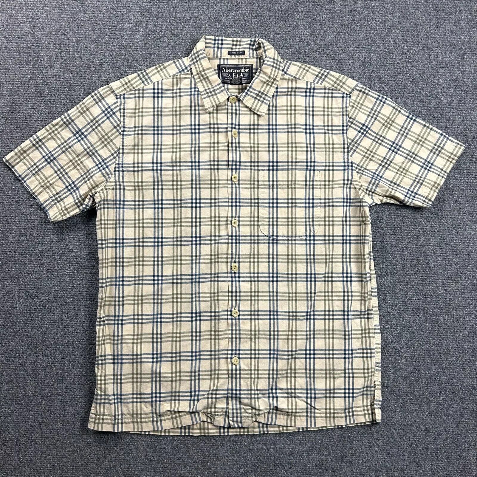 Abercrombie & Fitch Abercrombie & Fitch Shirt Mens Medium Plaid Fitted Camp Size US M / EU 48-50 / 2 - 1 Thumbnail