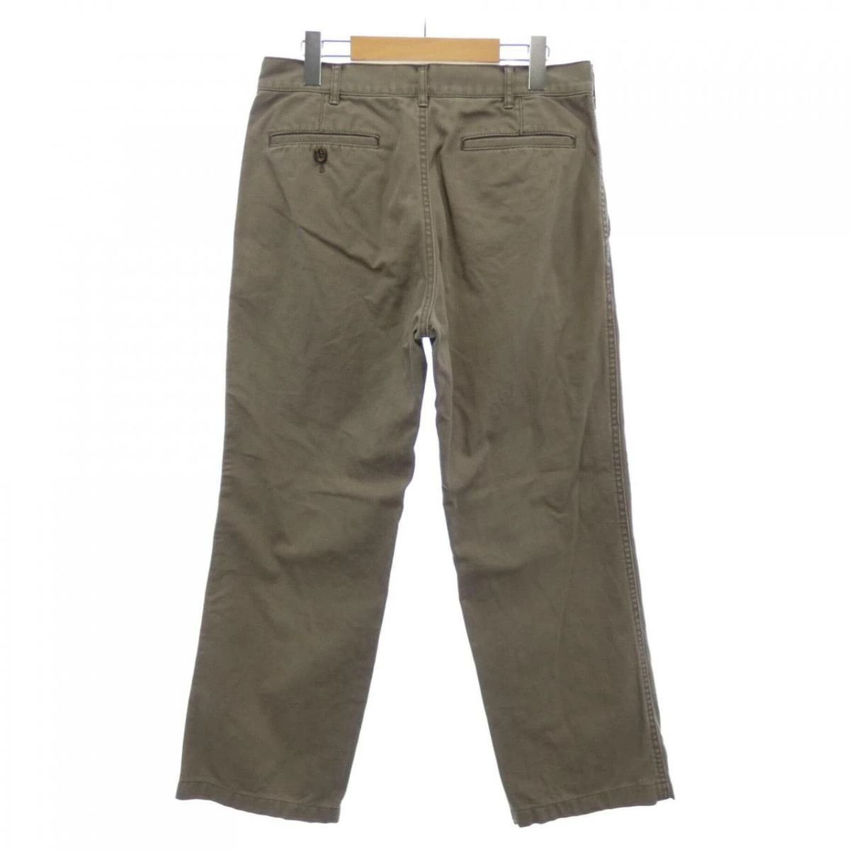 Casual Pants Full Length Zipper Cotton Straight Cut Gray